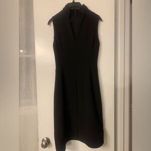Black Sleeveless V-neck Akris Dress